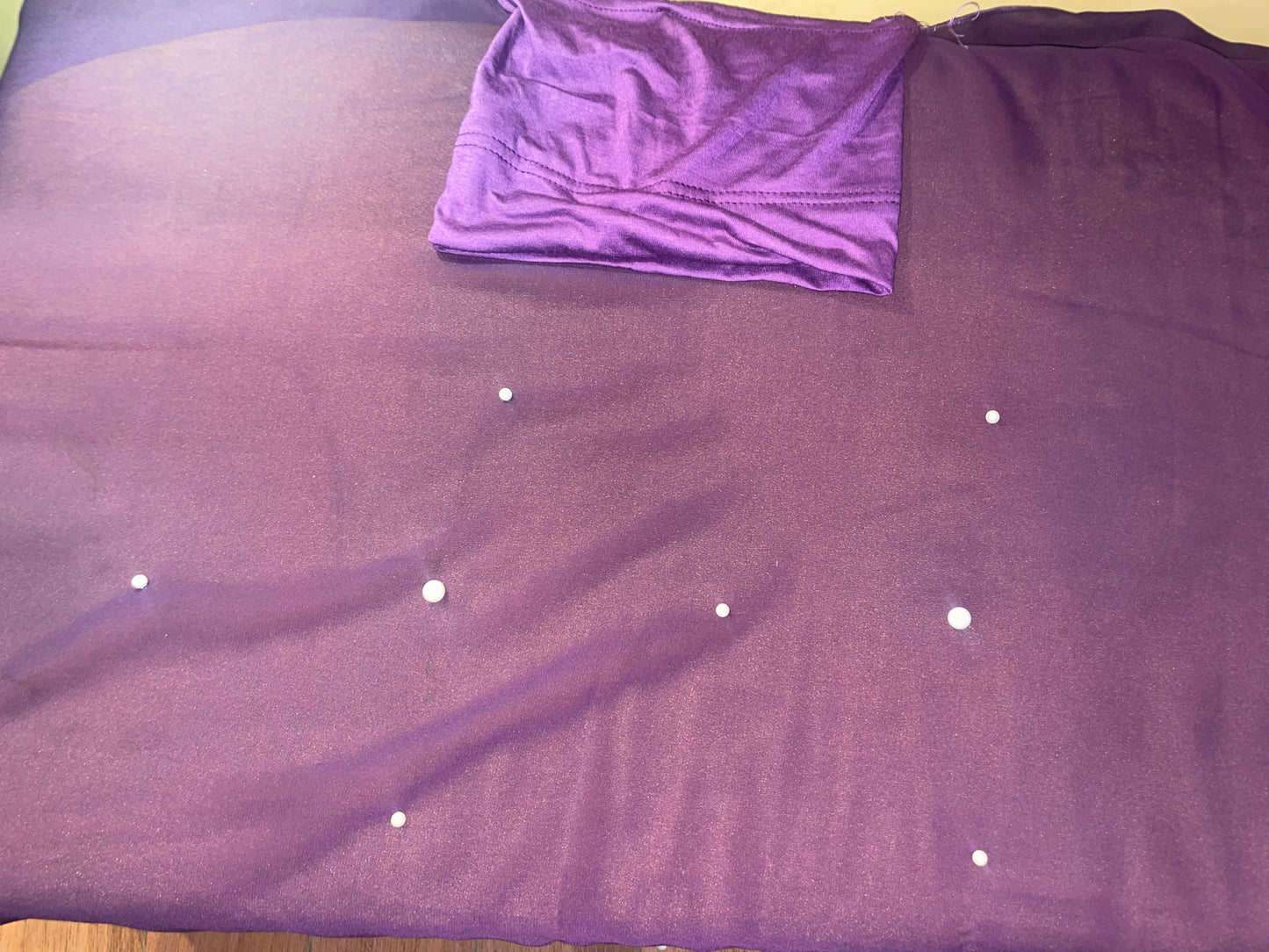 2 in 1 Chiffon Instant Hijab with Hand Work White Pearls (and attached cap)