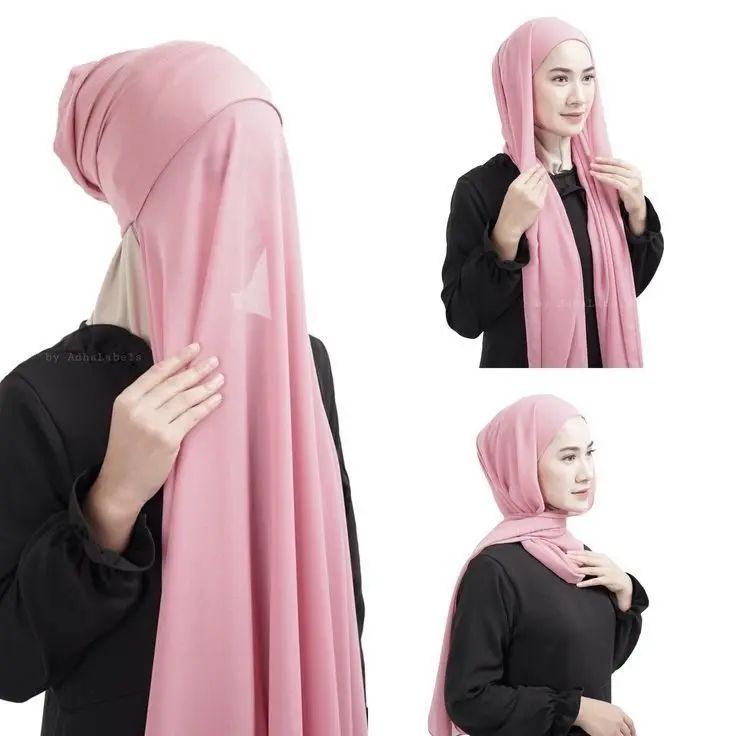 2 in 1 Chiffon Instant Hijab (with attached cap)