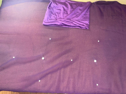 2 in 1 Chiffon Instant Hijab with Hand Work White Pearls (and attached cap)