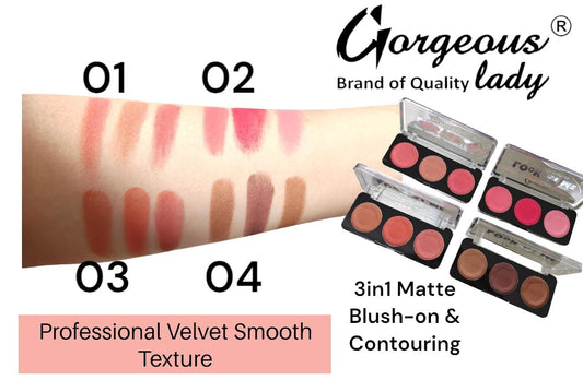 GORGEOUS LADY LOOK AT ME 3IN1 MATTE BLUSH-ON & CONTOURING