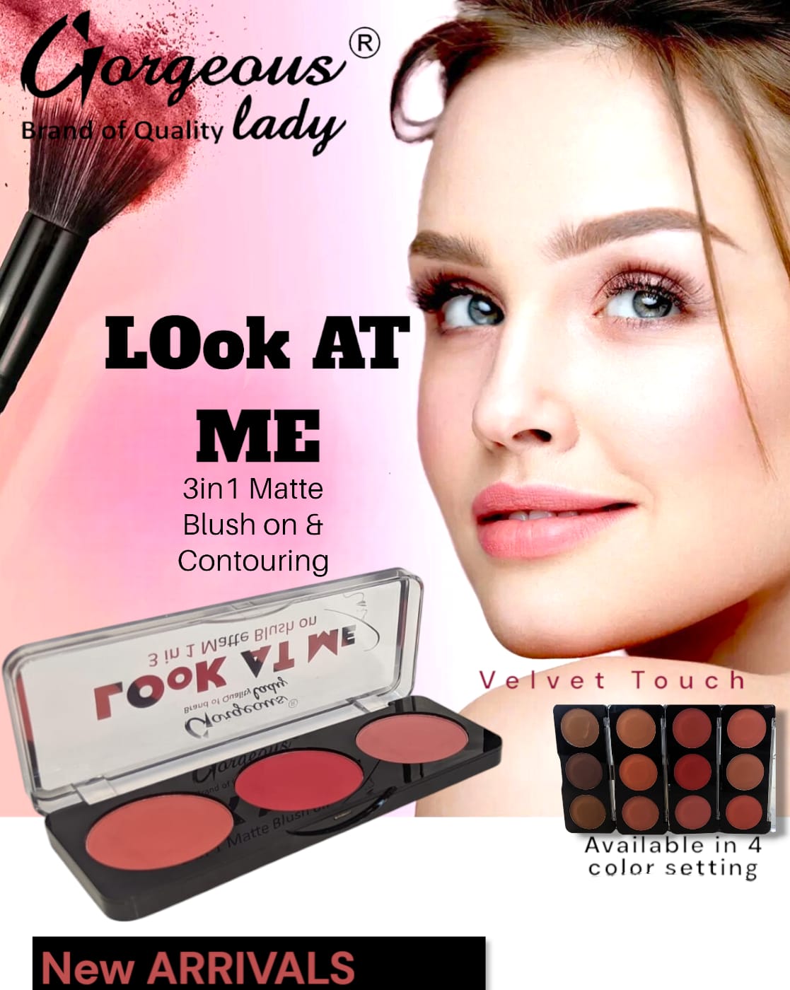 GORGEOUS LADY LOOK AT ME 3IN1 MATTE BLUSH-ON & CONTOURING