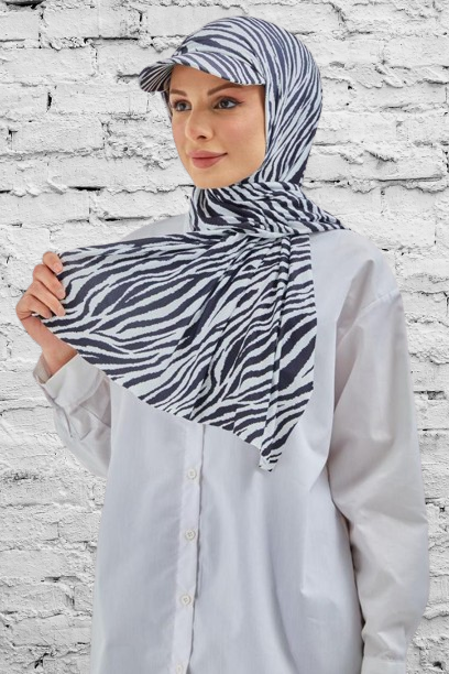 Turkish Imported Hijab with Attached Sporty Sun Cap and Underneath Cap