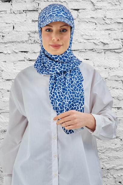 Turkish Imported Hijab with Attached Sporty Sun Cap and Underneath Cap