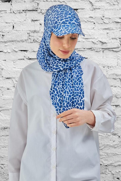 Turkish Imported Hijab with Attached Sporty Sun Cap and Underneath Cap