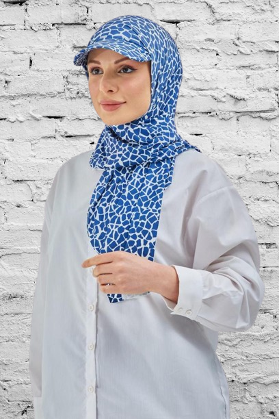 Turkish Imported Hijab with Attached Sporty Sun Cap and Underneath Cap